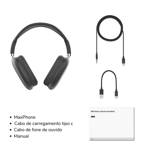 Fone de Ouvido MaxPhone Pro Bluetooth P9