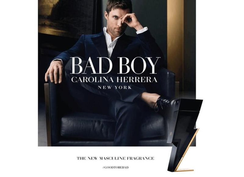 PERFUME CAROLINA HERRERA BAD BOY, MASCULINO, EAU DE TOILETTE 100 ML ( ORIGINAL COM SELO ADIPEC )