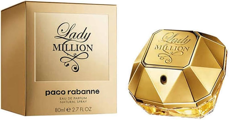 PERFUME RABANNE LADY MILLION FEMININO EAU DE PARFUM 80 ml ( ORIGINAL COM SELO ADIPEC )