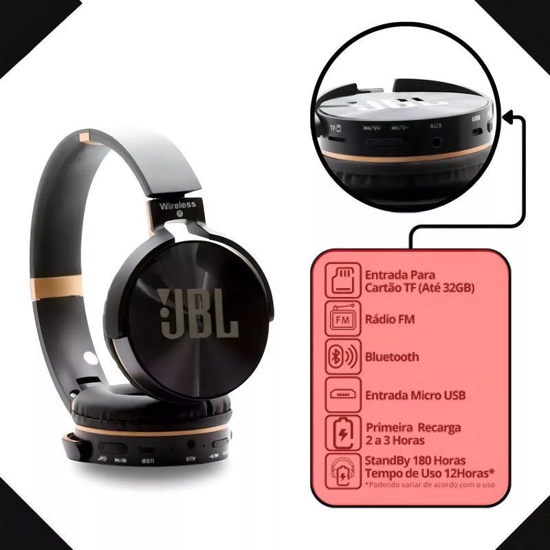 Fone  de Ouvido JBL 950JB, Sem Fio, Bluetooth, Everest Gamer Preto