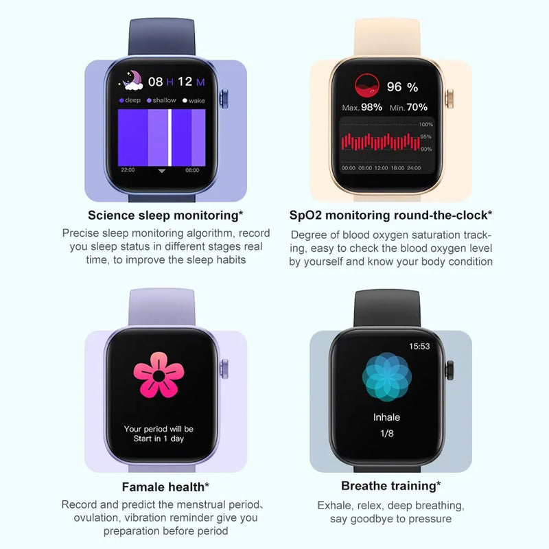 Relógio COLMI com Chamada de voz smartwatch, monitoramento de saúde, ip68 à prova dip68 água, notificações inteligentes, assistente de voz, relógio inteligente, unissex.