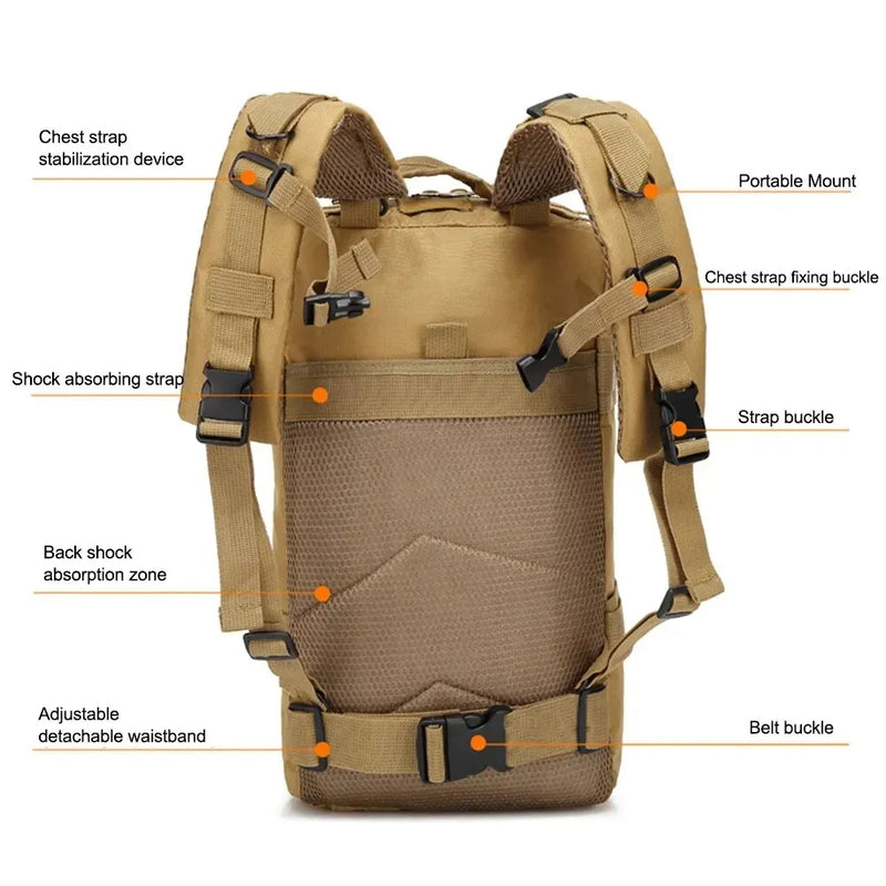 Mochila estilo militar tático ,uso em viagem, esportes, camuflagem, escalada, caça, pesca e caminhada