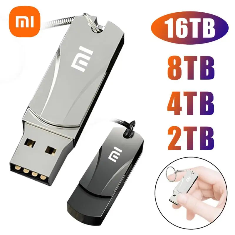 Pen drive Xiaomi Metal 16TB U Disk Flash Drive USB 3.0, transferência de arquivos de alta velocidade, capacidade alta.