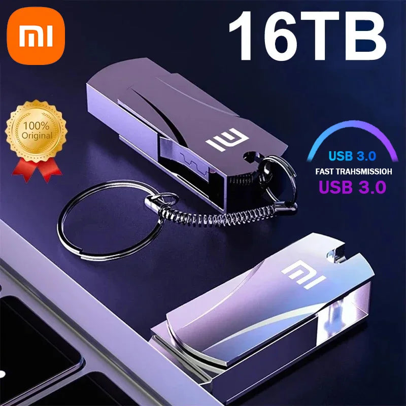 Pen drive Xiaomi Metal 16TB U Disk Flash Drive USB 3.0, transferência de arquivos de alta velocidade, capacidade alta.